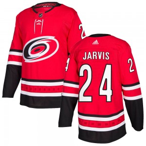 Men's Adidas Carolina Hurricanes Seth Jarvis Red Home Jersey - Authentic