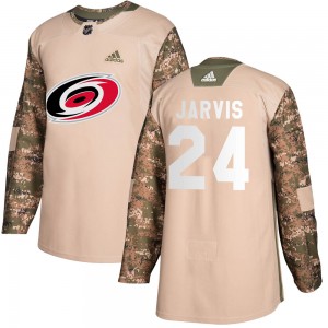 Youth Adidas Carolina Hurricanes Seth Jarvis Camo Veterans Day Practice Jersey - Authentic