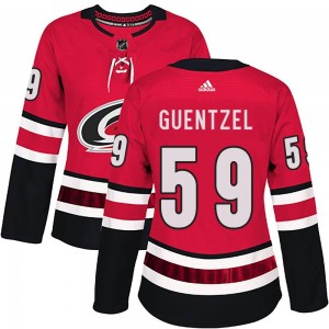 Women's Adidas Carolina Hurricanes Jake Guentzel Red Home Jersey - Authentic