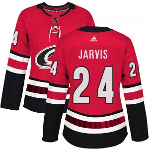 Women's Adidas Carolina Hurricanes Seth Jarvis Red Home Jersey - Authentic