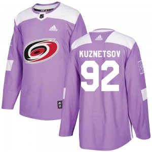 Youth Adidas Carolina Hurricanes Evgeny Kuznetsov Purple Fights Cancer Practice Jersey - Authentic