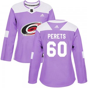 Women's Adidas Carolina Hurricanes Yaniv Perets Purple Fights Cancer Practice Jersey - Authentic