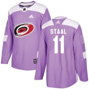Men's Adidas Carolina Hurricanes Jordan Staal Purple Fights Cancer Practice Jersey - Authentic